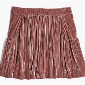 🔮 Madewell pink crushed velvet mini skirt size 12